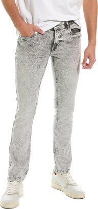 Grey Acid Wash Slim Straight Jean