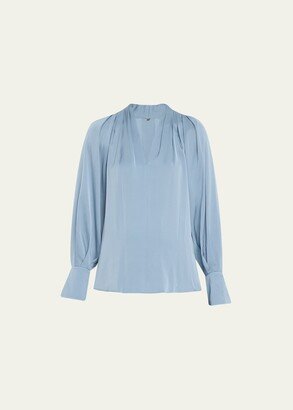 Nanee Pleated Silk Blouse