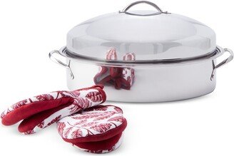 Stainless Steel 8-Qt Covered Oval Roaster with Rack, Created for Macy's