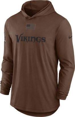 Minnesota Vikings Salute to Service Men’s Men's Dri-FIT NFL Long-Sleeve Hooded Top in Brown