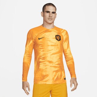 Netherlands 2022/23 Stadium Home Men's Dri-FIT Long-Sleeve Soccer Jersey in Orange