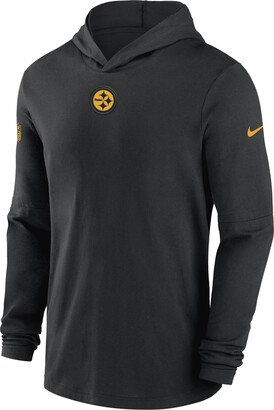 Pittsburgh Steelers Sideline Men’s Men's Dri-FIT NFL Long-Sleeve Hooded Top in Black