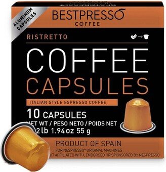 Bestpresso Coffee for Nespresso Original Machine 120 pods Genuine Espresso Ristretto Blend(High Intensity), Pods Compatible with Nespresso Original