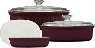 French Colors 6pc Ceramic Bakeware Set - Cabernet