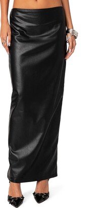 EDIKTED Nalaya Faux Leather Maxi Skirt