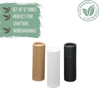 12 Eco Friendly Push Up Lip Balm Tubes .5Oz 15G, Home Craft Solid Perfume Cosmetic Container, Diy Or Lipstick Packaging