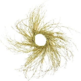 Northern Lights Northlight Pre-Lit Gold Glittered Twig Artificial Christmas Wreath - 36-In Warm White Lights