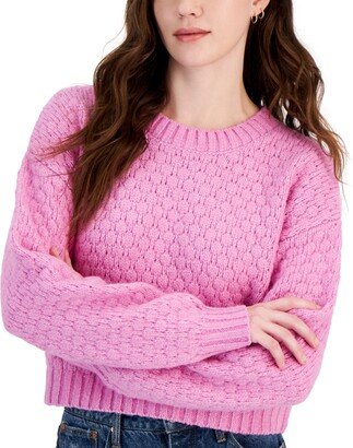 Juniors' Bubble-Knit Crewneck Sweater
