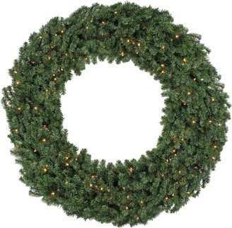 Northern Lights Northlight 5Ft Pre-Lit Commercial Canadian Pine Artificial Christmas Wreath Clear Lights-AA