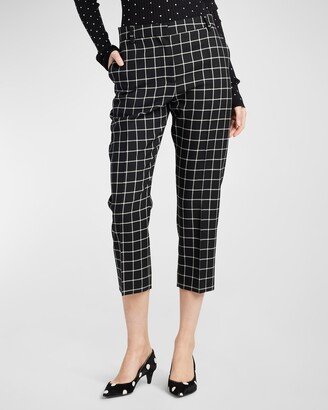 Checkered Cropped Wool Trousers