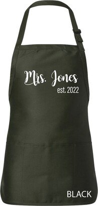 New Bride Apron, Mrs Gift For Newly Married, Gift New Bride, Bridesmaid Gift, Wedding Bride Married-AA