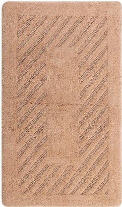 Knightsbridge Diagonal Racetrack 100% Cotton Reversible Bath Rug 22 X 60 Natural