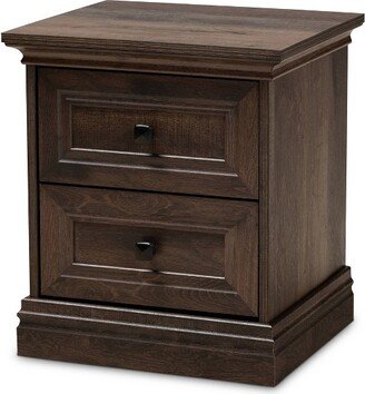 Nolan 2 Drawer Wood Nightstand Brown/Black