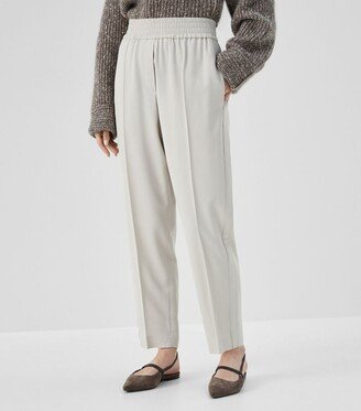 Wool-Blend Cigarette Trousers