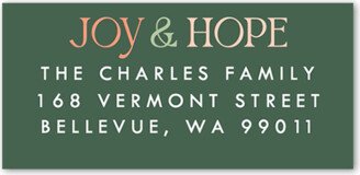 Address Labels: Joy And Hope Address Label, Green, Address Label, Matte