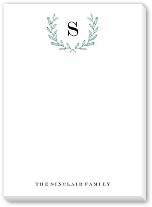 Notepads: Foliage Initial Notepad, White, Matte