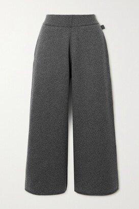 Cropped Cashmere Wide-leg Pants - Gray