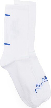 Intarsia-Knit Logo Cotton Socks