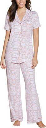 2pc Bella Top & Pant Pajama Set-AB