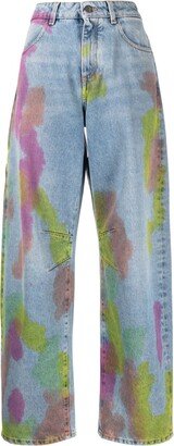 Tie-Dye Wide-Leg Jeans-AB