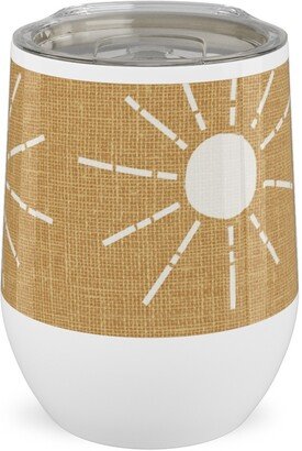 Travel Mugs: Summer Sunshine - Mustard Yellow Stainless Steel Travel Tumbler, 12Oz, Yellow