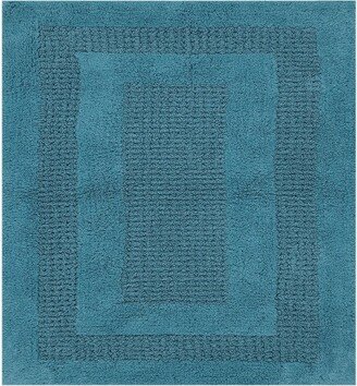 Racetrack Non-Slip Cotton Bath Rug 20 x 30 Aqua