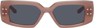 Pink V Rectangular Frame Sunglasses