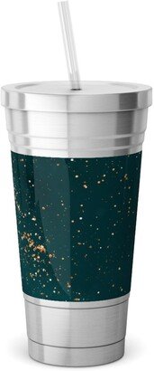 Travel Mugs: Stardust - Green Stainless Tumbler With Straw, 18Oz, Green