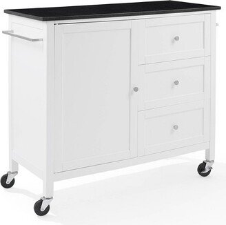 Soren Granite Top Kitchen Island/Cart Black/White