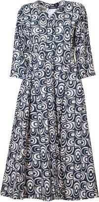 'S Max Mara Tonale Printed Crewneck Midi Dress