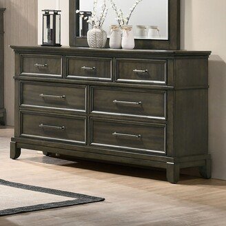 Evva Traditional Grey 7-Drawer Dresser