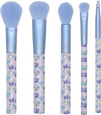 MODA Brush Pretty Paws 5pc Puppy Makeup Brush Kit, Includes Domed Shader, Angle Liner, and Accentuate Makeup Brushes