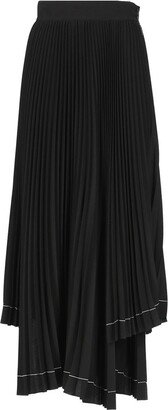 Asymmetric High-Waist Pleated Maxi Skirt