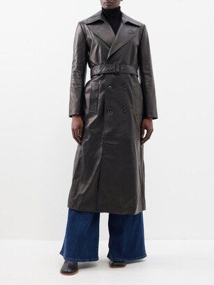 Sleek Leather Trench Coat