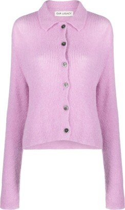 Mazzy brushed ribbed-knit cardigan