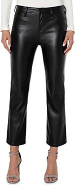 Hannah Faux Leather Straight Ankle Pants