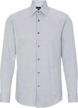 Slim-fit shirt in easy-iron stretch cotton