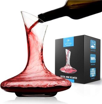 Crystal Red Wine Decanter - 100% Hand Blown Lead-Free Glass Wine Aerator 1800ml