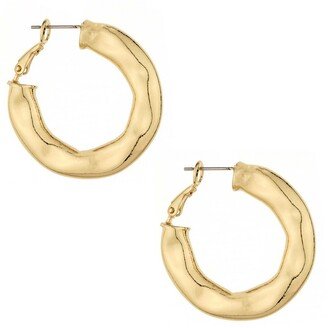 18K Gold Plated Wavy Hoops