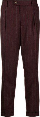 Pinstripe-Pattern Tailored Trousers-AA