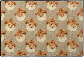 Door Mats: Cowboy Santa - Neutral Door Mat, Beige