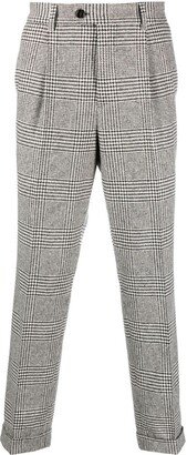 Plaid-Check Pleated Trousers