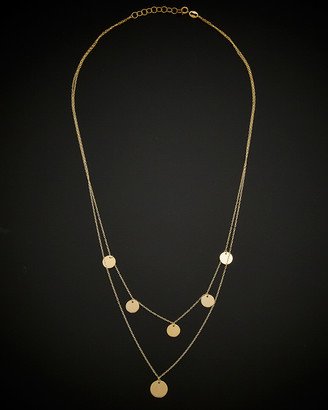 14K Disc Station Adjustable Layered Necklace