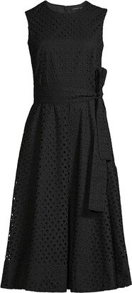 Belted Eyelet Dress