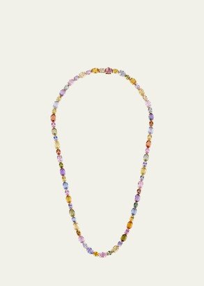 Yellow Gold Necklace with Multicolor Sapphires