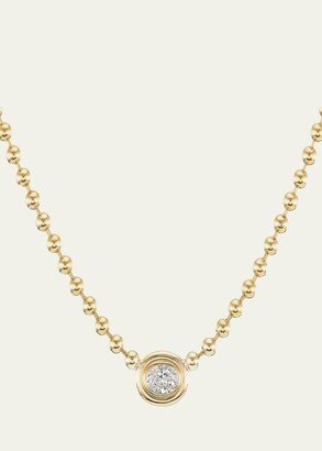 Gemella Jewels 18K Yellow Gold Double Bubble Bezel Diamond Oval Pendant Necklace