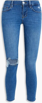 Le Skinny de Jeanne cropped distressed mid-rise skinny jeans