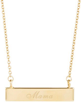 14K Gold Plated Mama Bar Necklace