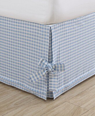 Hedy Gingham Tailored Corner Ties Bedskirt, King