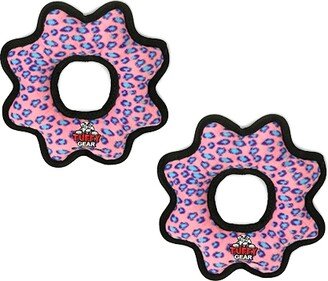 Tuffy Ultimate Gear Ring Pink Leopard, 2-Pack Dog Toys